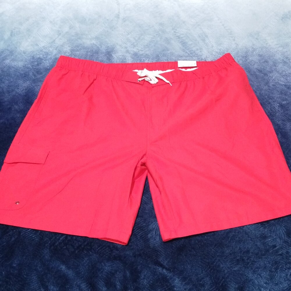 Men's Red St. John's Bay Pure Red Swim 4XLT Swim Shorts NWT-Retail $50.00.